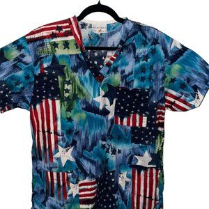 AMERICAN FLAG SCRUB TOP
